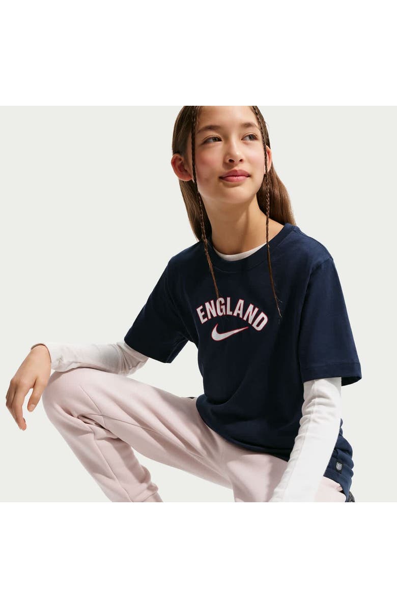 Nike Youth Nike Navy England National Team Wordmark T-Shirt, Alternate, color, Navy