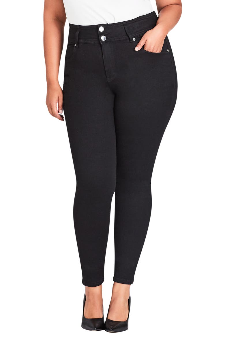 Harley High Rise Skinny Jeans, Main, color, BLACK