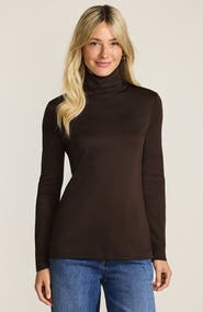 Lands' End Supima Cotton Fitted Long Sleeve Turtleneck