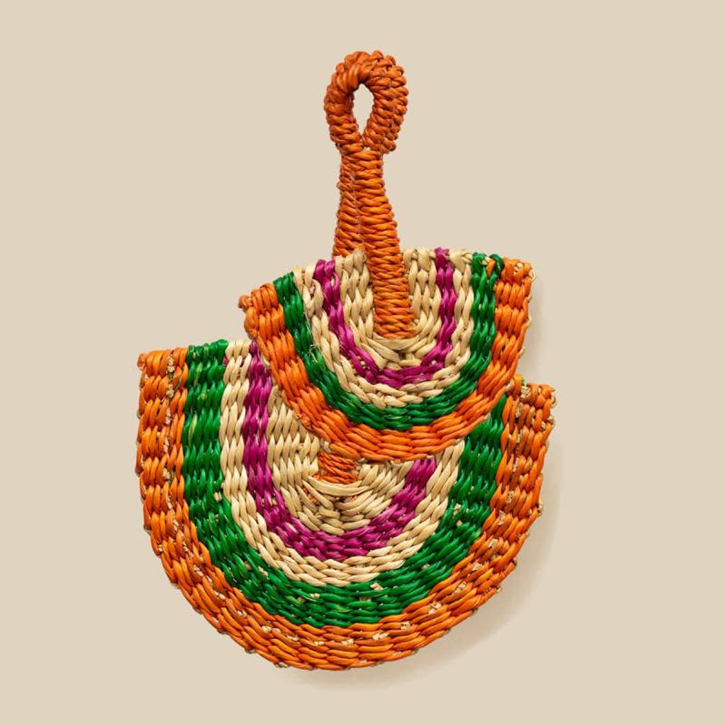 Indego Africa Mini Fan Bag Charm In Orange