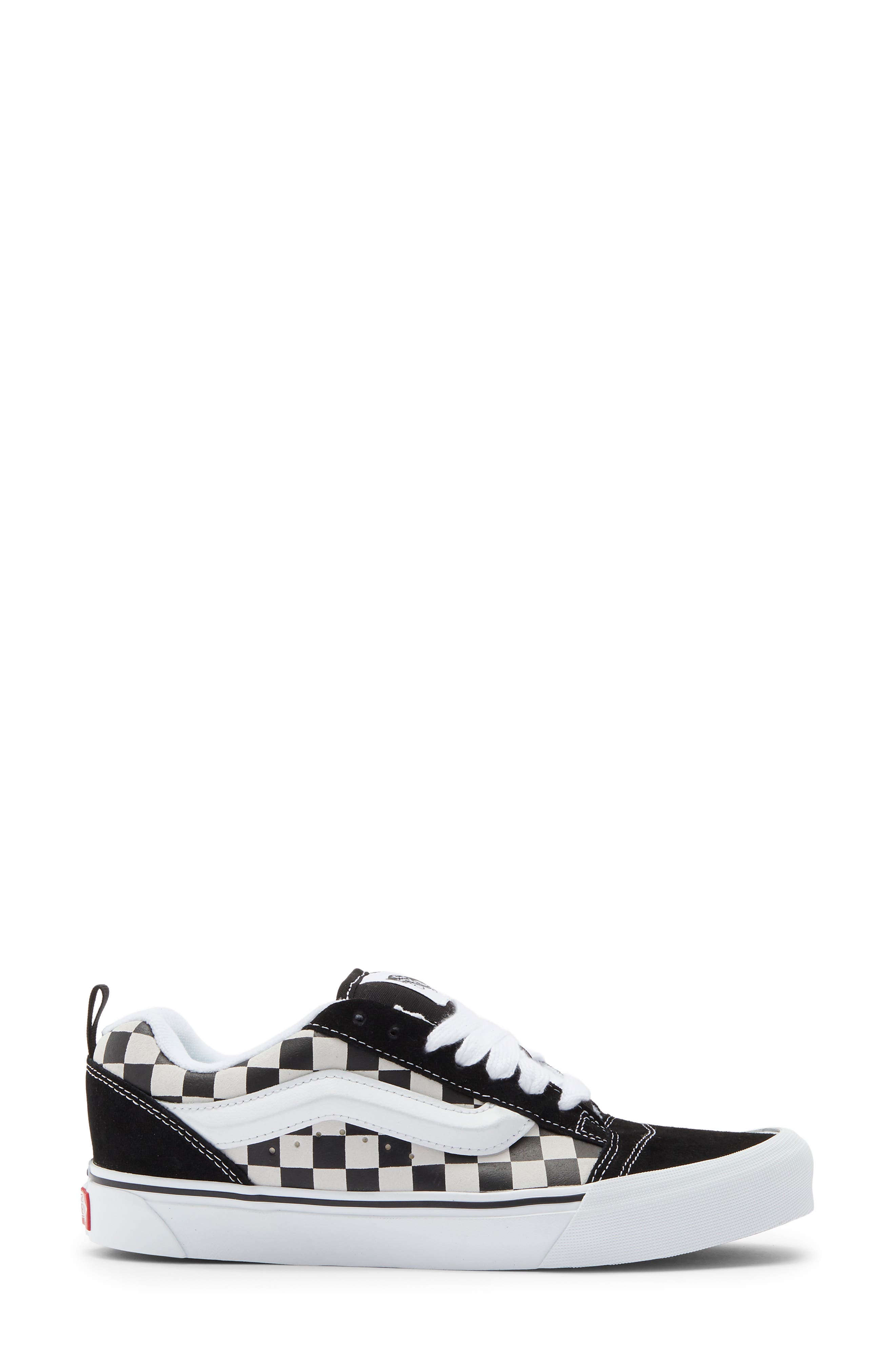 Knu Skool Suede Low Top Sneaker, Alternate, color, CHECKERBOARD BLACK/TRUE WHITE