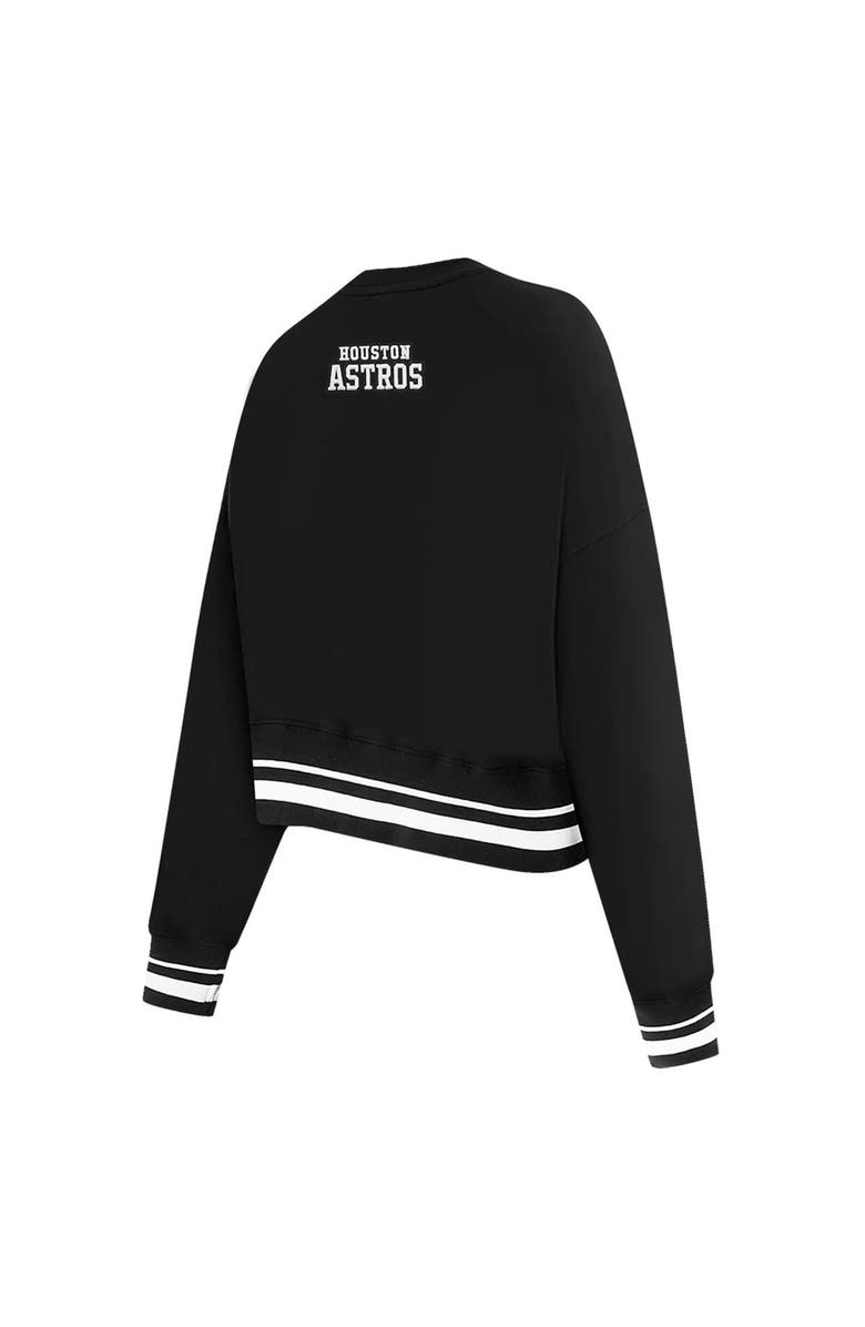 PRO STANDARD Women's Pro Standard Black Houston Astros Pearl Cropped Pullover Sweatshirt, Alternate, color, Black