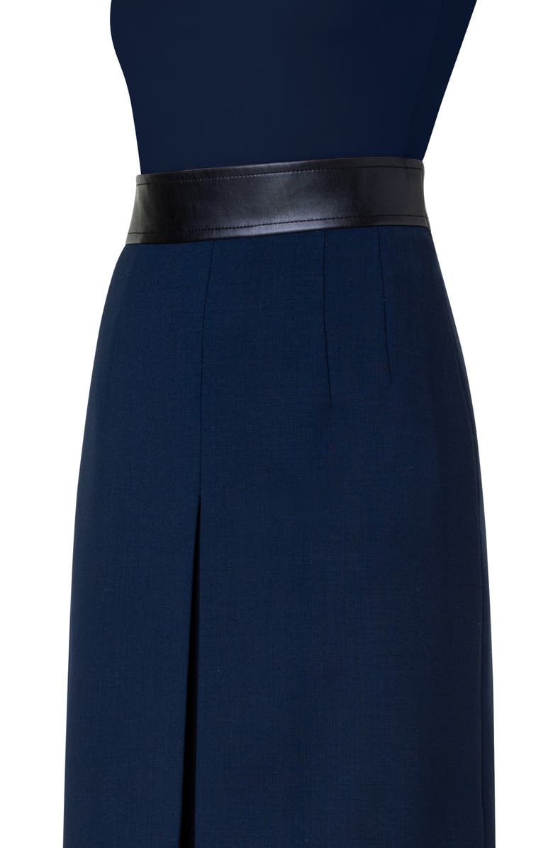 Akris punto Stretch Wool Crepe Pleated Skirt, Alternate, color, 