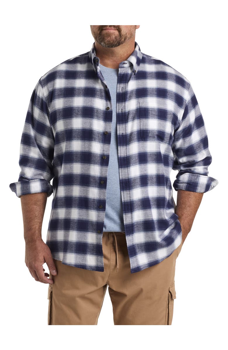 Harbor Bay by DXL Plaid Flannel Sport Shirt, Main, color,