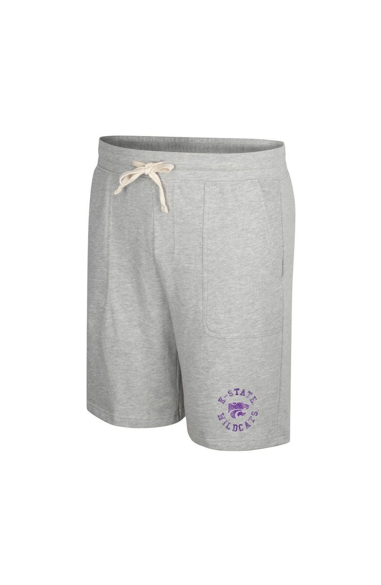 COLOSSEUM Men's Colosseum Heather Gray Kansas State Wildcats Love To Hear This Terry Shorts, Alternate, color, 