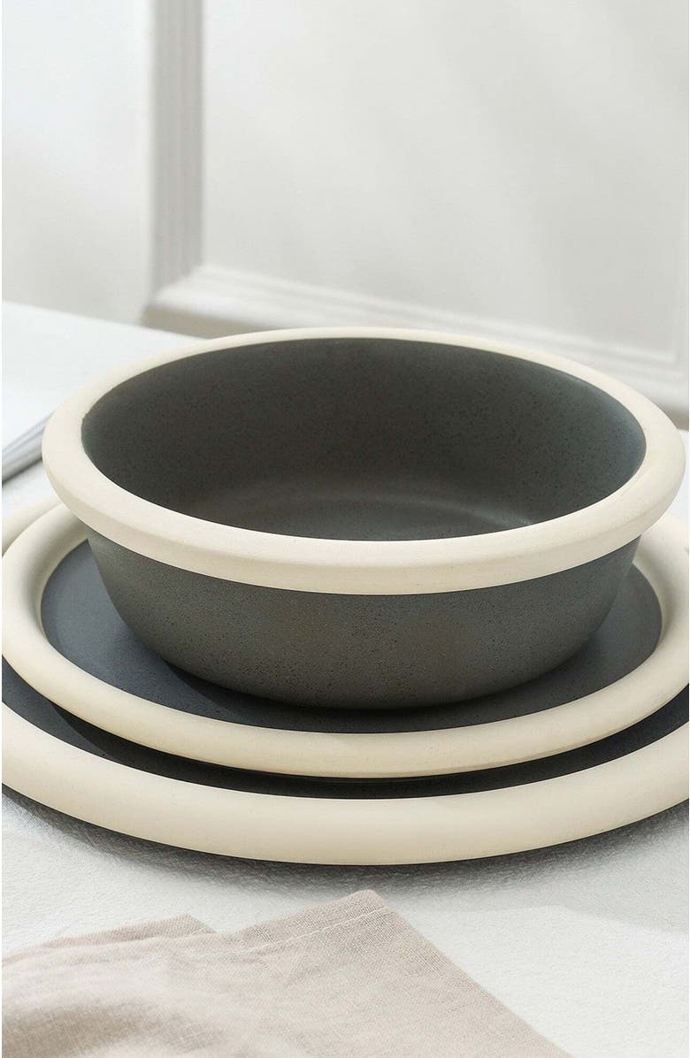 Stone Lain Capri Stoneware 12-Piece Dinnerware Set, Alternate, color, Grey-Blue