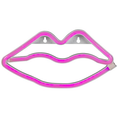 Led Lips Neon Lighted Wall Art - 10.5" - Pink