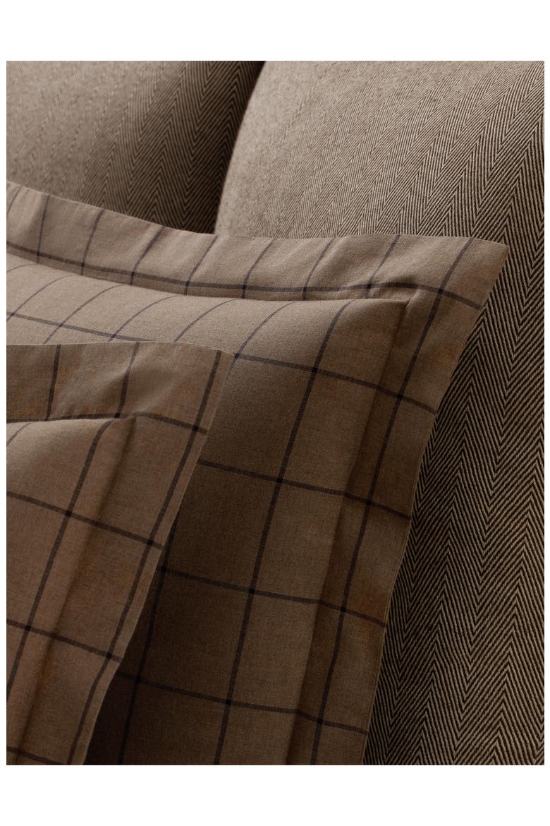 Ledger Windowpane Plaid Cotton Twill Duvet Cover & Sham Set, Alternate, color, CINNAMON