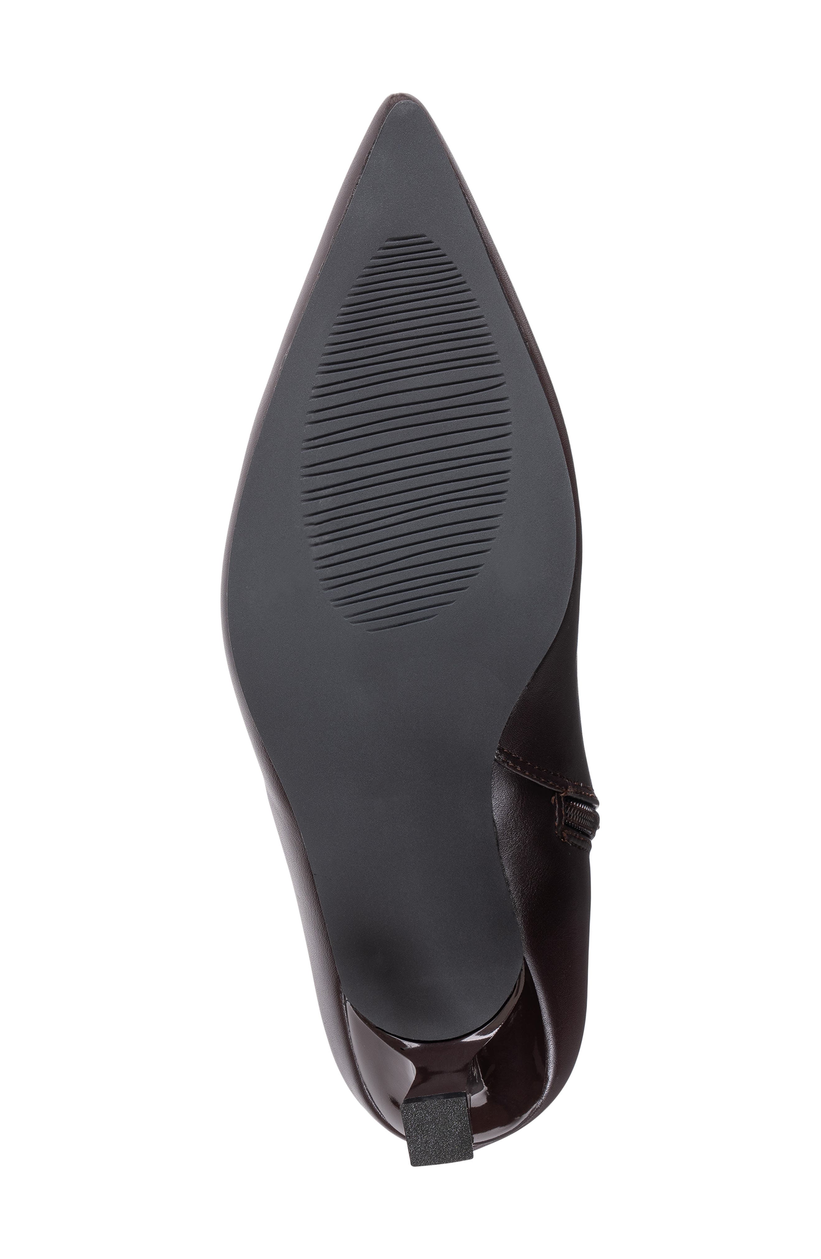 Rilan Pointed Toe Faux Leather Bootie, Alternate, color, BROWN