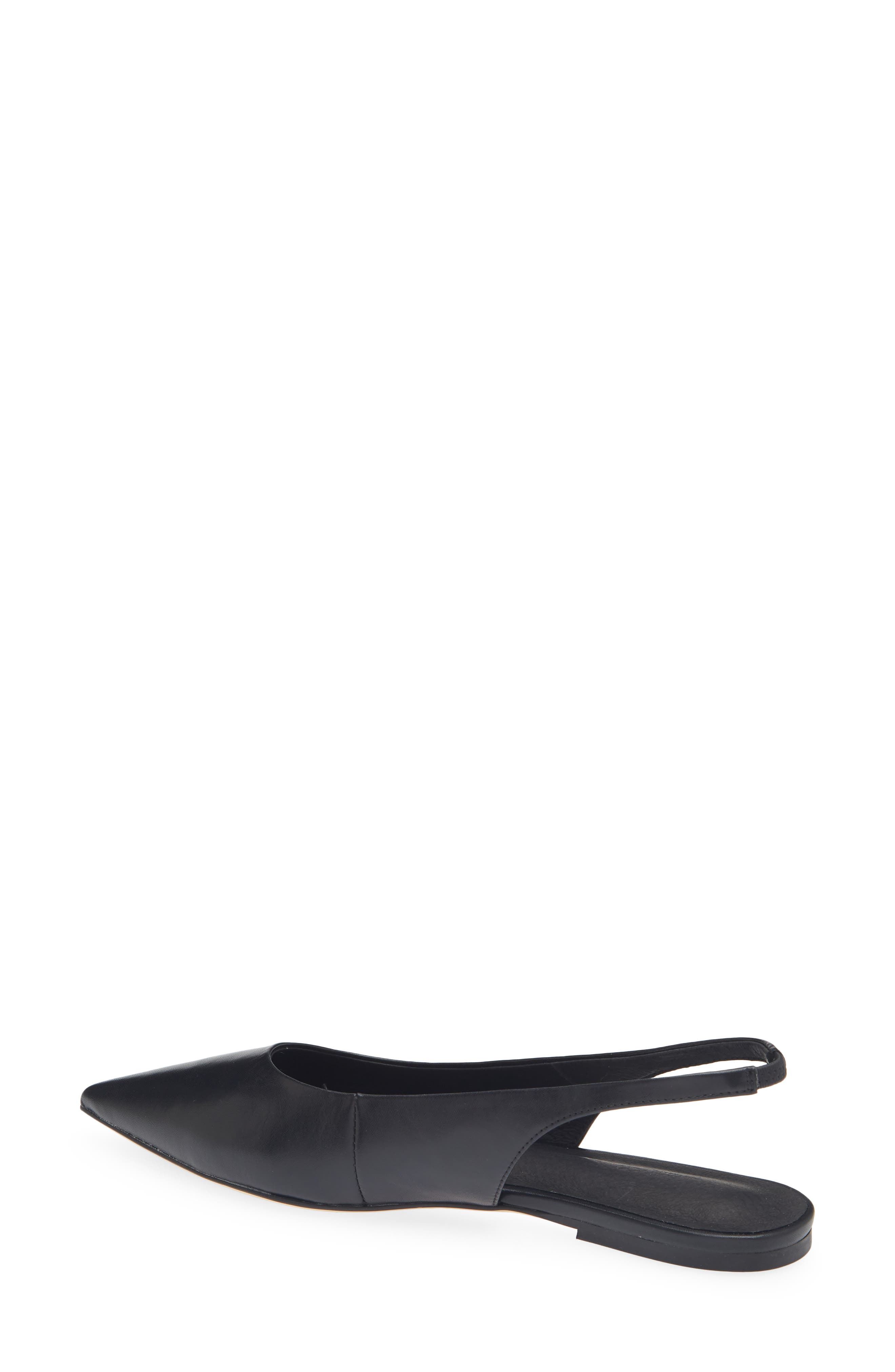 Javier Pointed Toe Slingback Flat, Alternate, color, BLACK VENICE