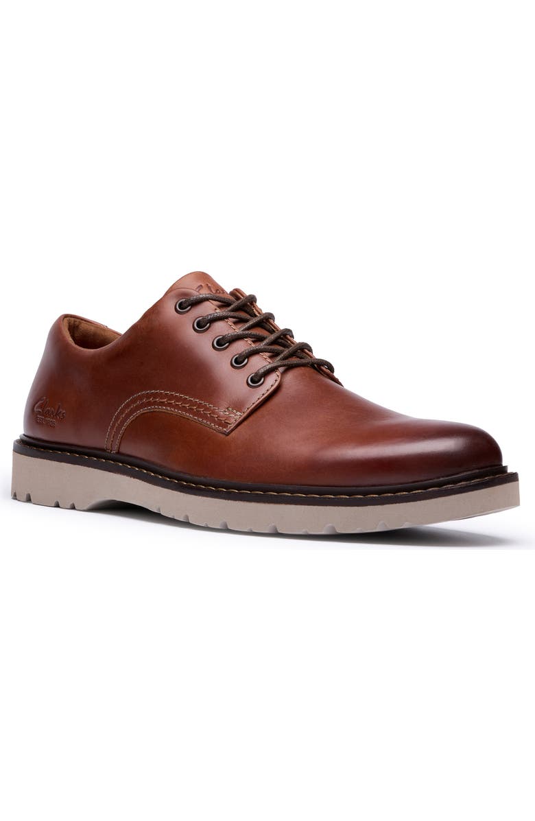 Clarks<sup>®</sup> Weltridge Plain Toe Derby, Main, color, Dark Tan Leather