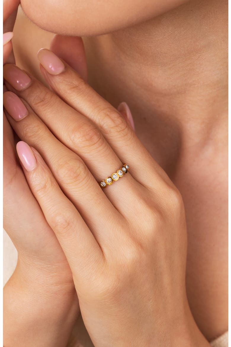 Bezel Set Eternity Stacking Ring, Alternate, color, Silver