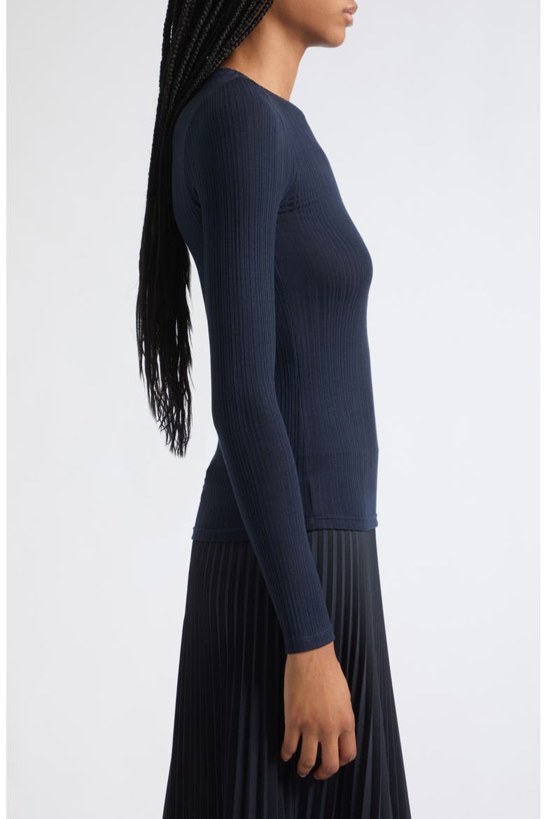 The Long Rib Tee, Alternate, color, NAVY