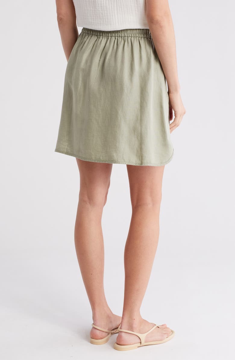 Madewell Curved Hem Linen-Blend Miniskirt, Alternate, color,