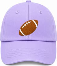 Bits & Bows Football Bow Baseball Hat