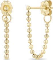 Zoë Chicco 14K Yellow Gold Ball Chain Front/Back Earrings