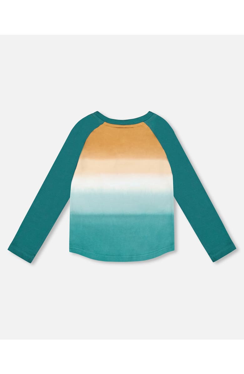 Deux par Deux Organic Cotton Jersey Raglan Sleeve T-Shirt, Alternate, color, Forest Green