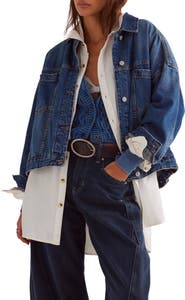 Free People We The Free Opal Swing Denim Trucker Jacket
