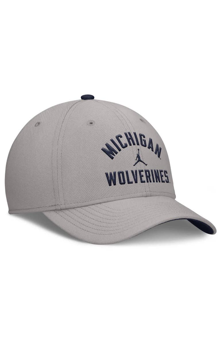 Jordan Brand Men's Jordan Brand Gray Michigan Wolverines Rise Prep Performance Flex Hat, Alternate, color, Gray