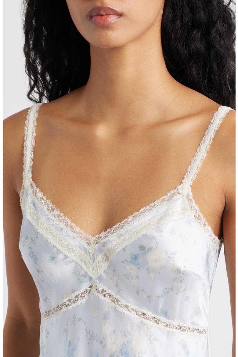 Lirena Lace Accent Floral Camisole, Alternate, color, SNOWDROP BLUE