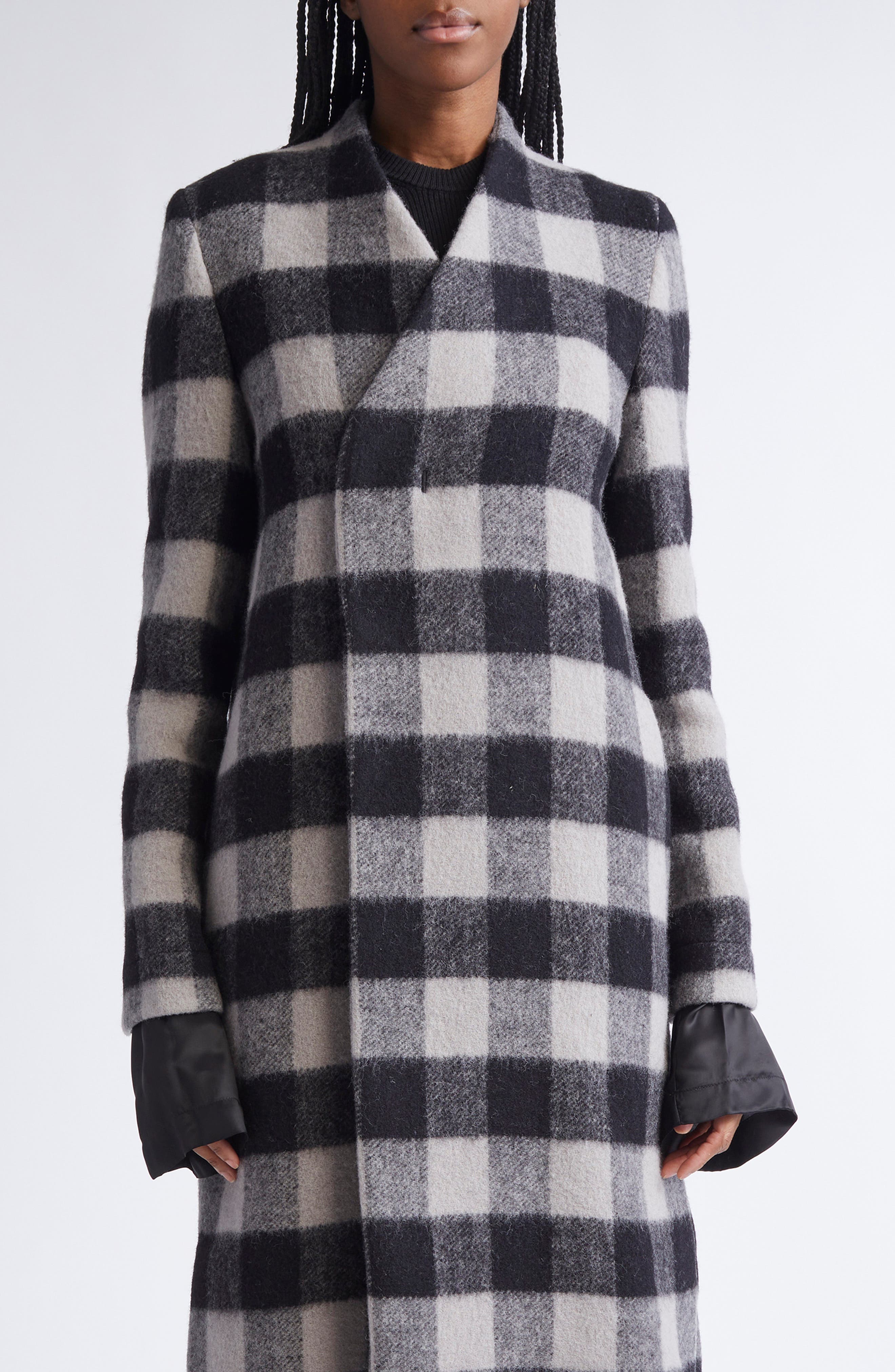 Museum Check Wool Coat