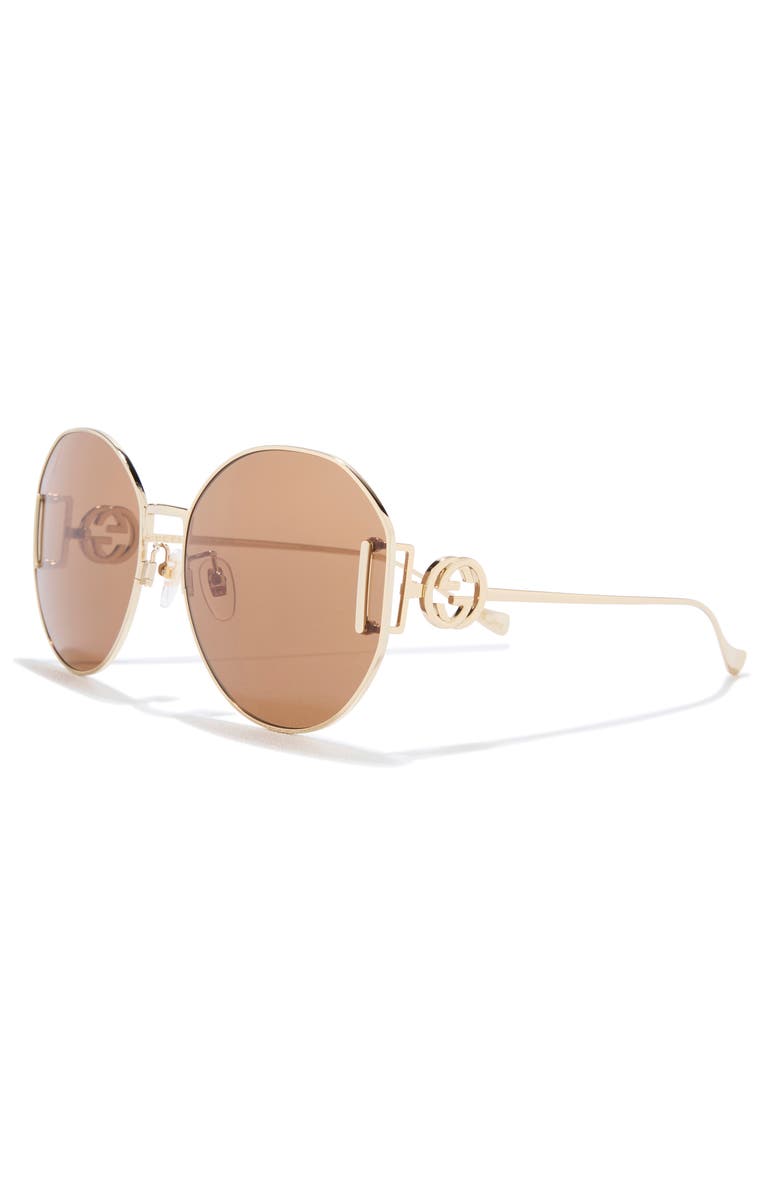 Gucci 63mm Round Sunglasses, Alternate, color,