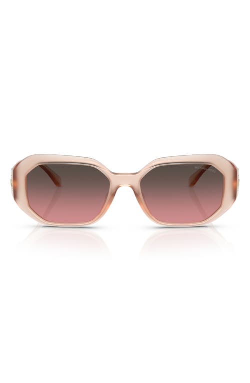Michael Kors 54mm Irregular Sunglasses In Light Sand/brown Rose