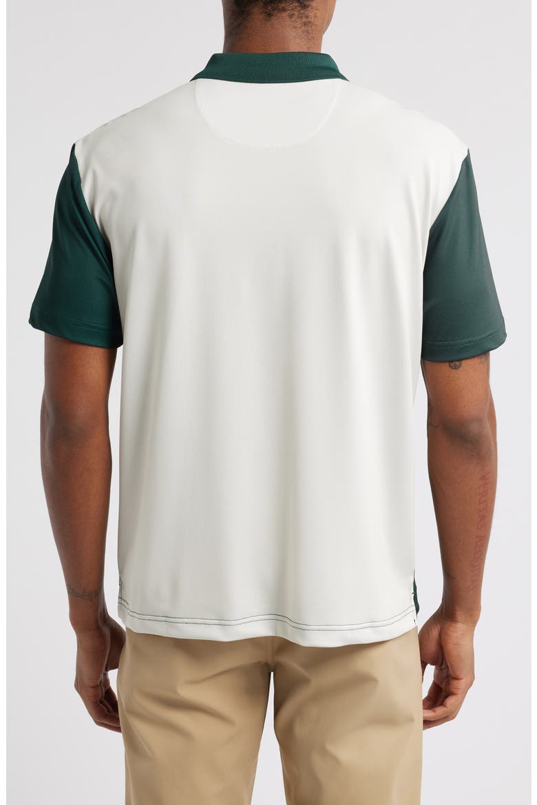 Monogram Colorblock Golf Polo, Alternate, color, FOREST