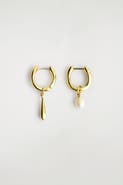 COS Mismatched Teardrop Pearl Hoop Earrings