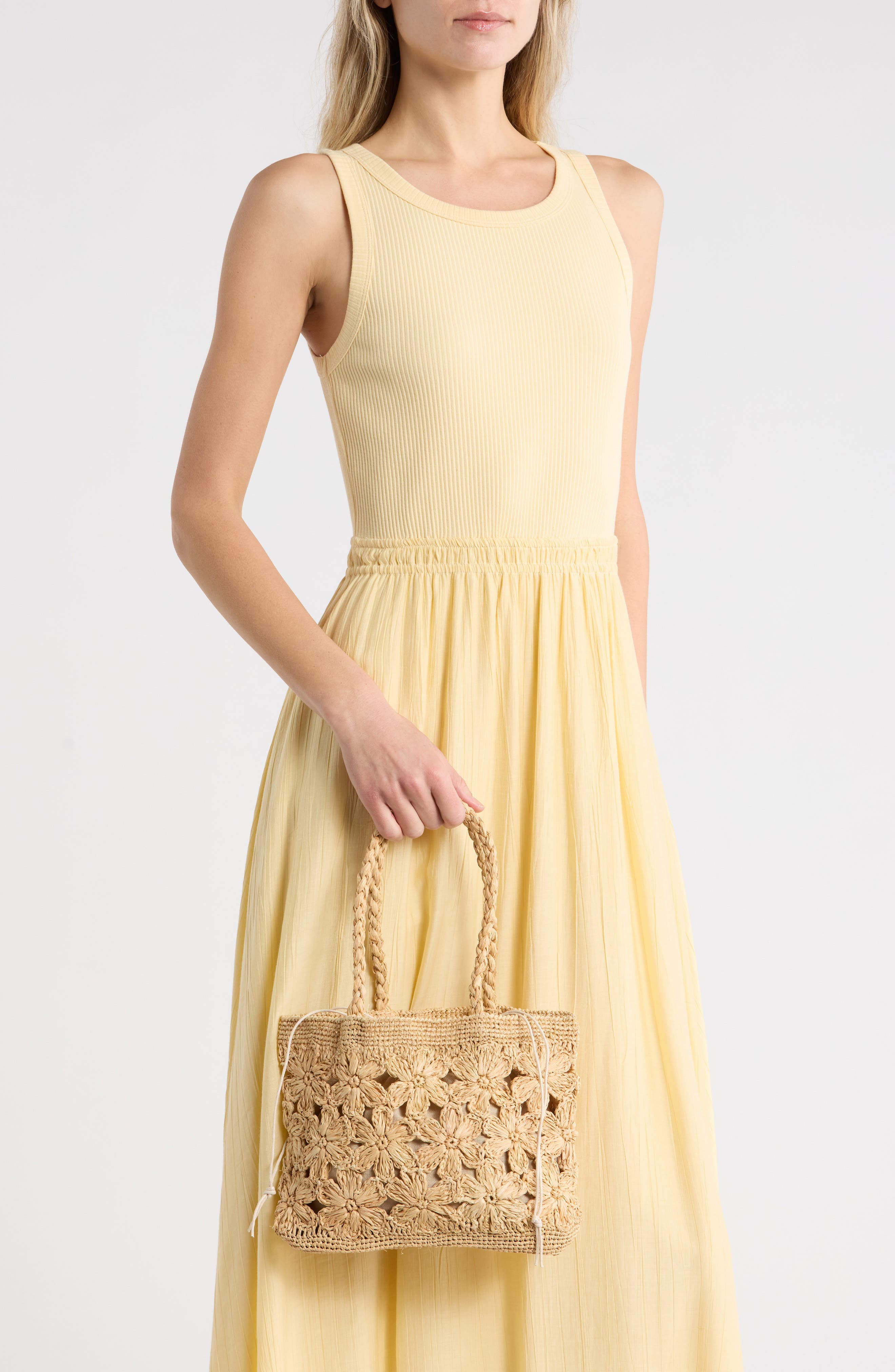 URBAN EXPRESSIONS HANDBAGS Raffia Tote, Alternate, color, Cream