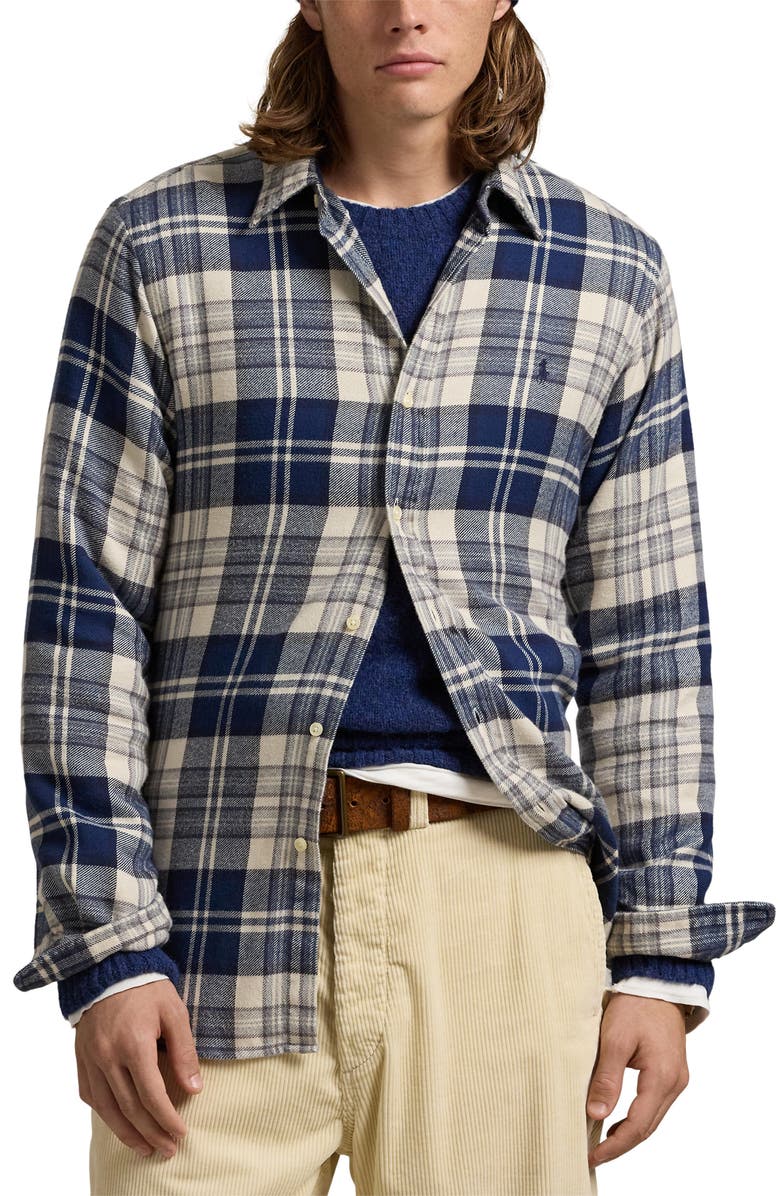Polo Ralph Lauren Plaid Flannel Button-Down Shirt, Main, color,