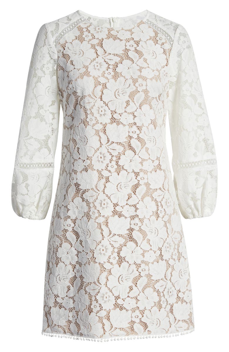Vince Camuto Lace Long Sleeve Dress, Alternate, color, Ivory
