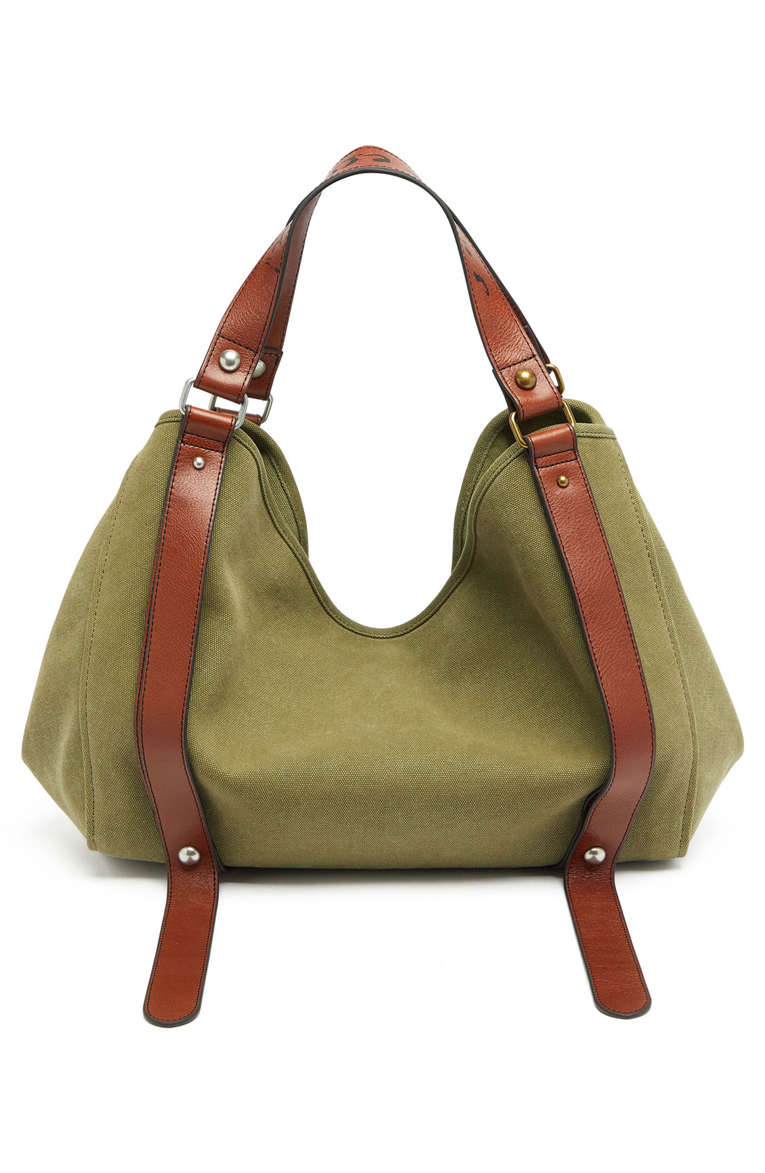 D-One Medium Leather Top Handle Bag, Alternate, color, OLIVE/ GREEN