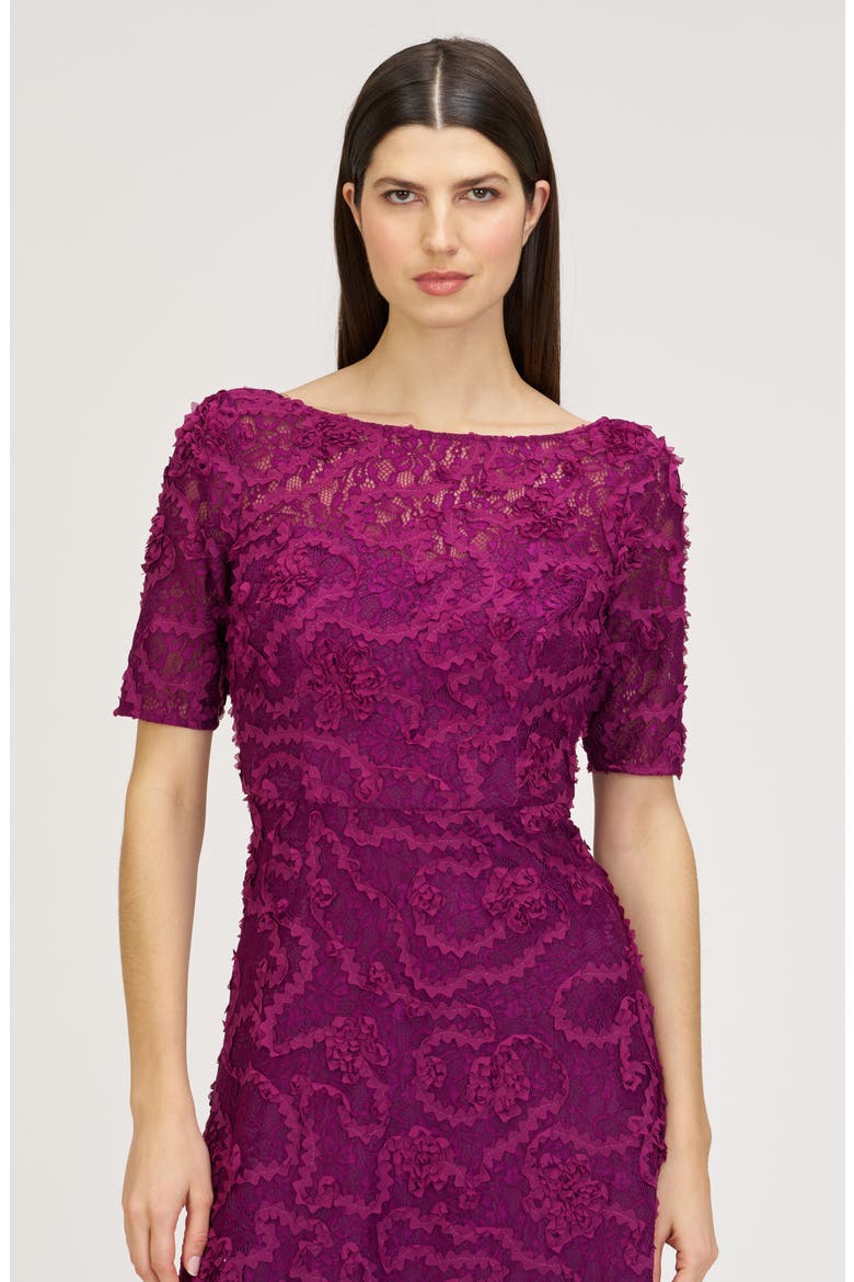 Jenni Floral Lace Cocktail Midi Dress, Alternate, color, PLUM CASPIA