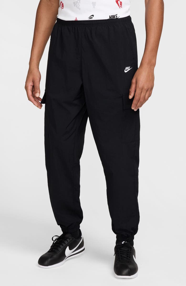 Nike Club Woven Cargo Pants, Main, color, Black