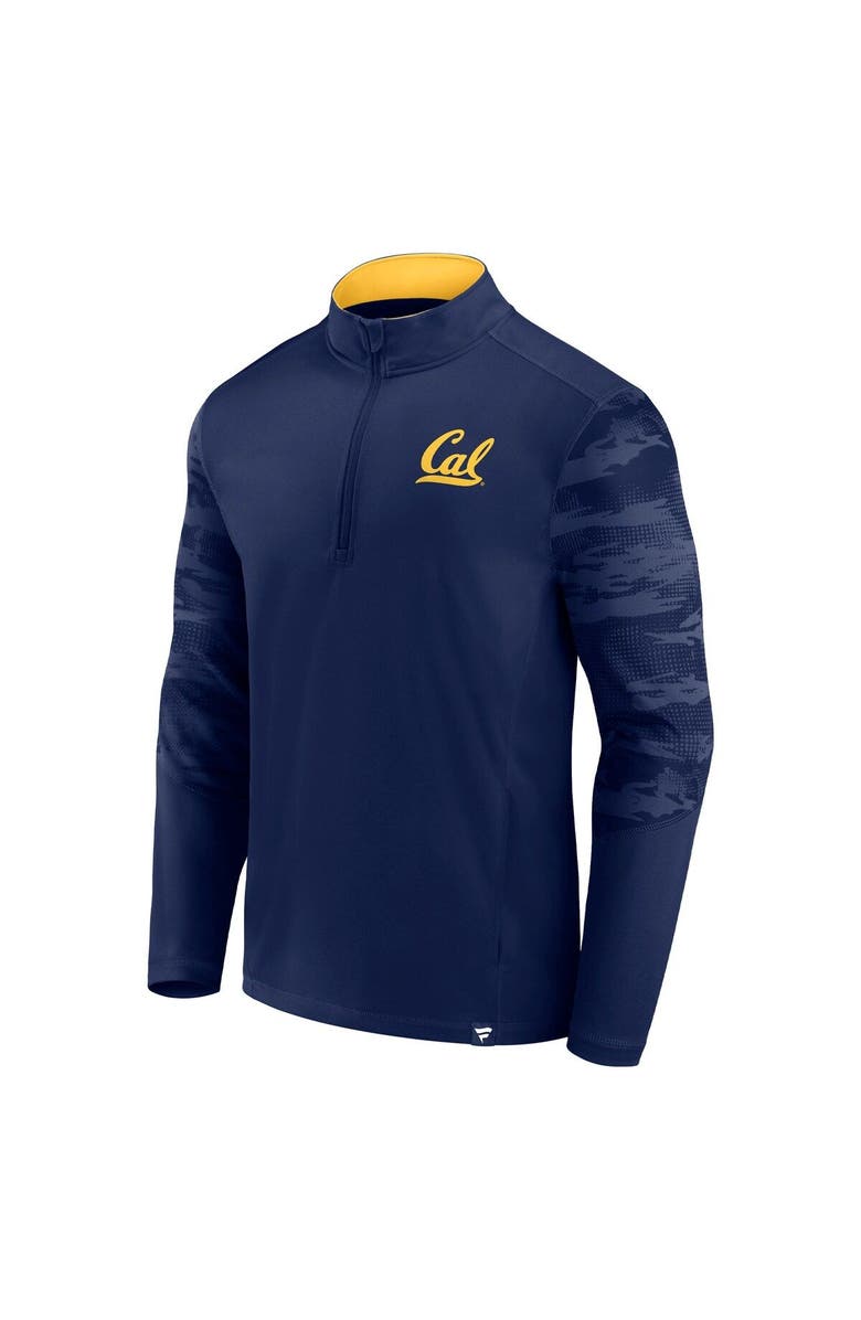 FANATICS Men's Fanatics Branded Navy Cal Bears Ringer Quarter-Zip Top, Alternate, color, 