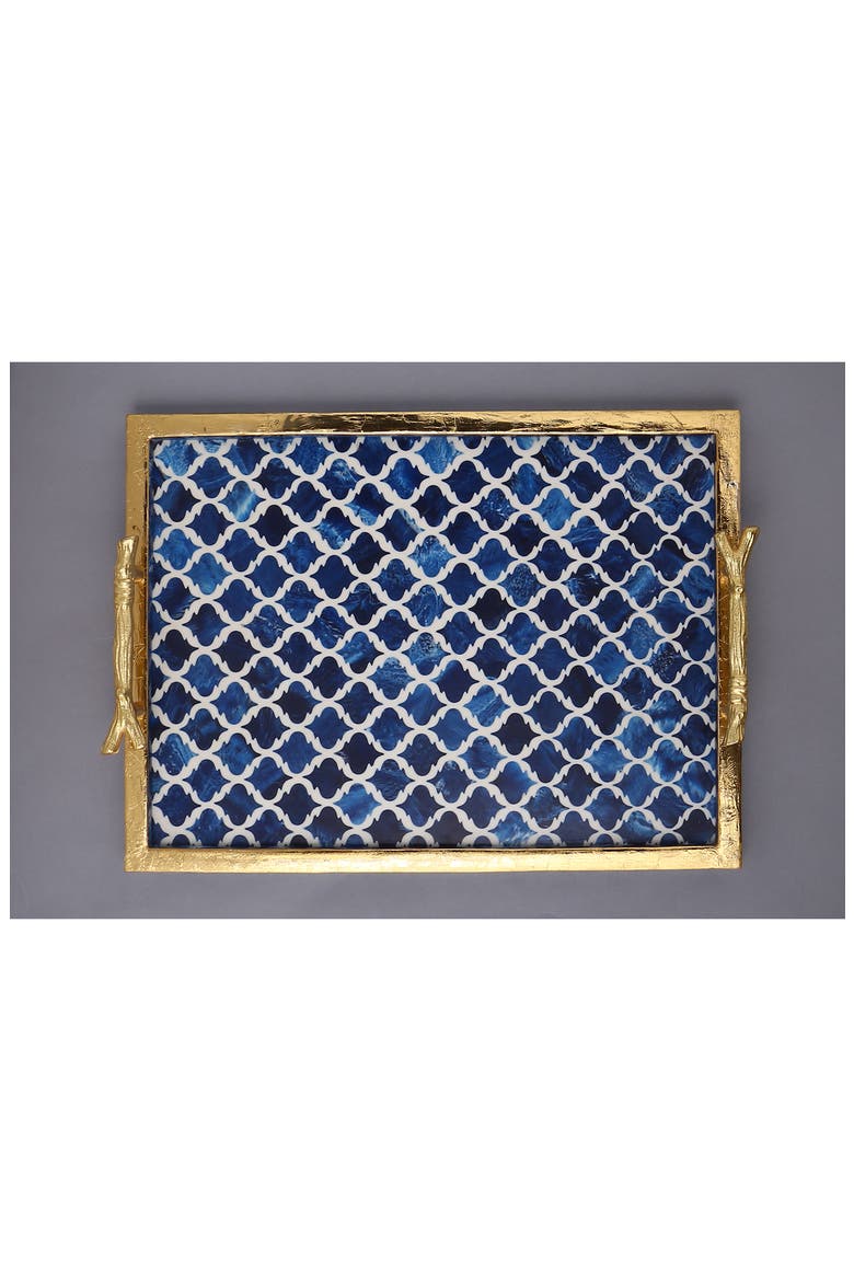 Handmade Decorative Resin Accent Tray, Alternate, color, BLUE