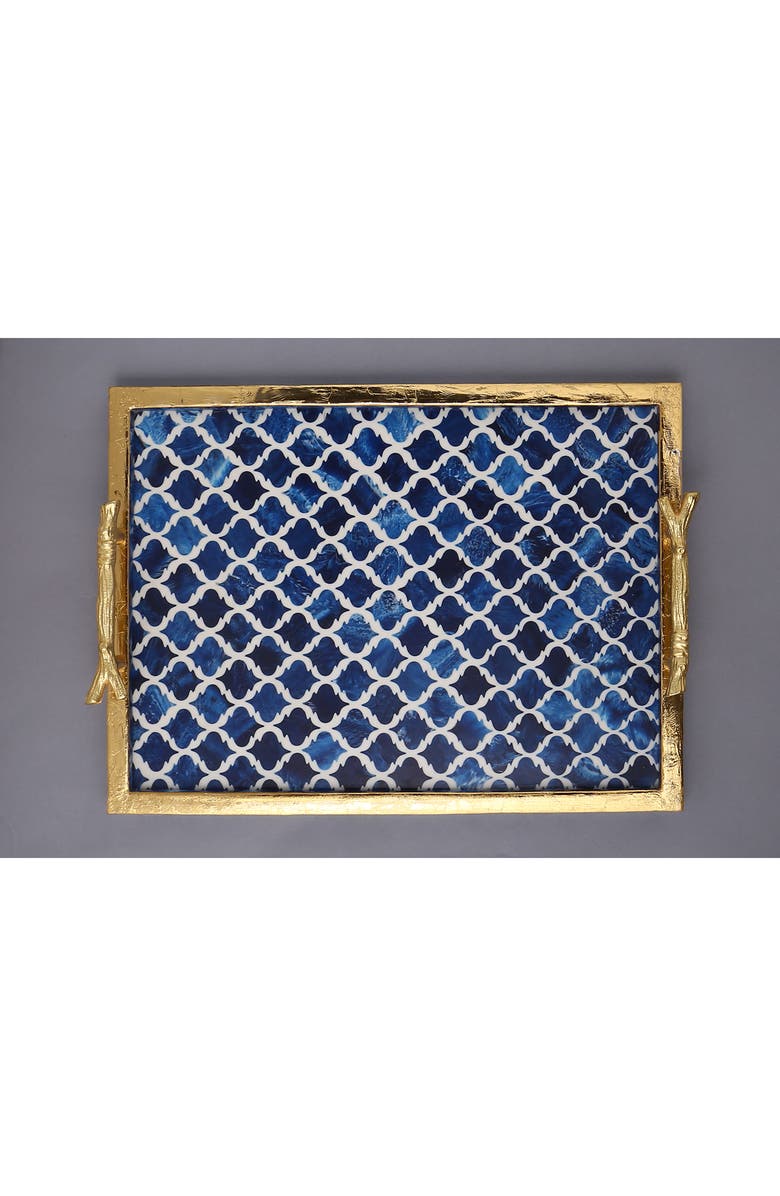 Tiramisu Handmade Decorative Resin Accent Tray, Alternate, color, Blue