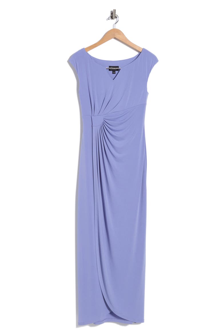 Crystal Notch Side Ruched Gown, Alternate, color, PERIWINKLE