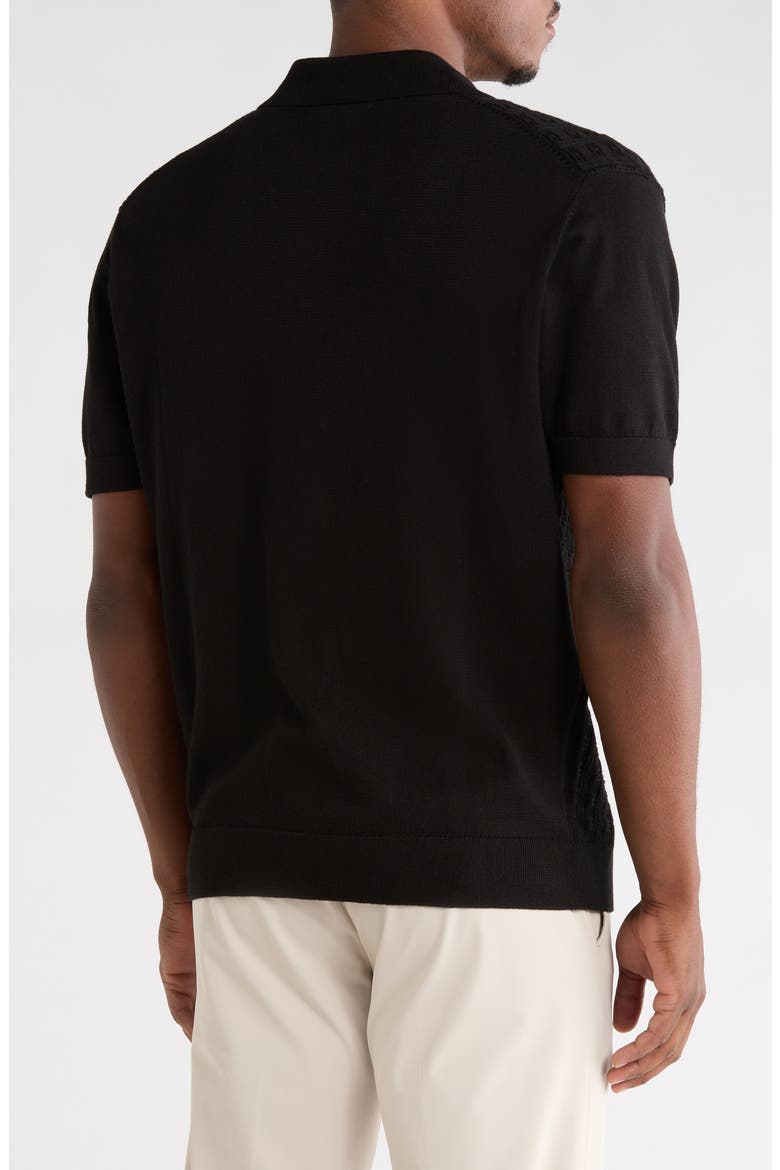 Alex Cotton Blend Quarter Zip Polo Sweater, Alternate, color, BLACK