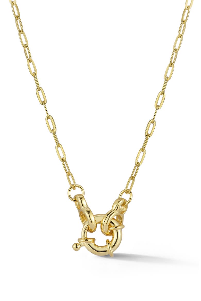 Clasp Paperclip Necklace, Main, color, GOLD - 20 INCH