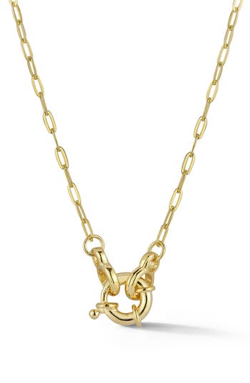 Glaze Jewelry Clasp Paperclip Necklace In Gold
