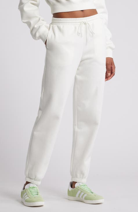 High waisted white joggers on sale