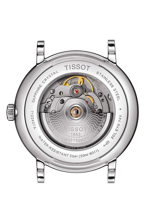 Tissot T-classic Carson Powermatic 80 Leather Strap Watch, 40mm In Blue/silver