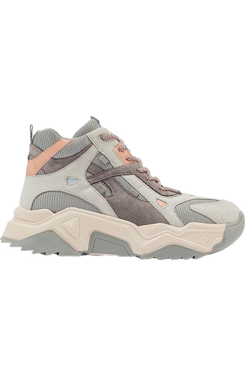 Prologue Shoes Lowel Sneaker Boot, Alternate, color, Light Grey Faux Leather