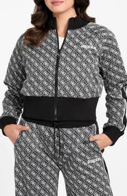 GUESS Sarah 4G Logo Zip Front Sweatshirt