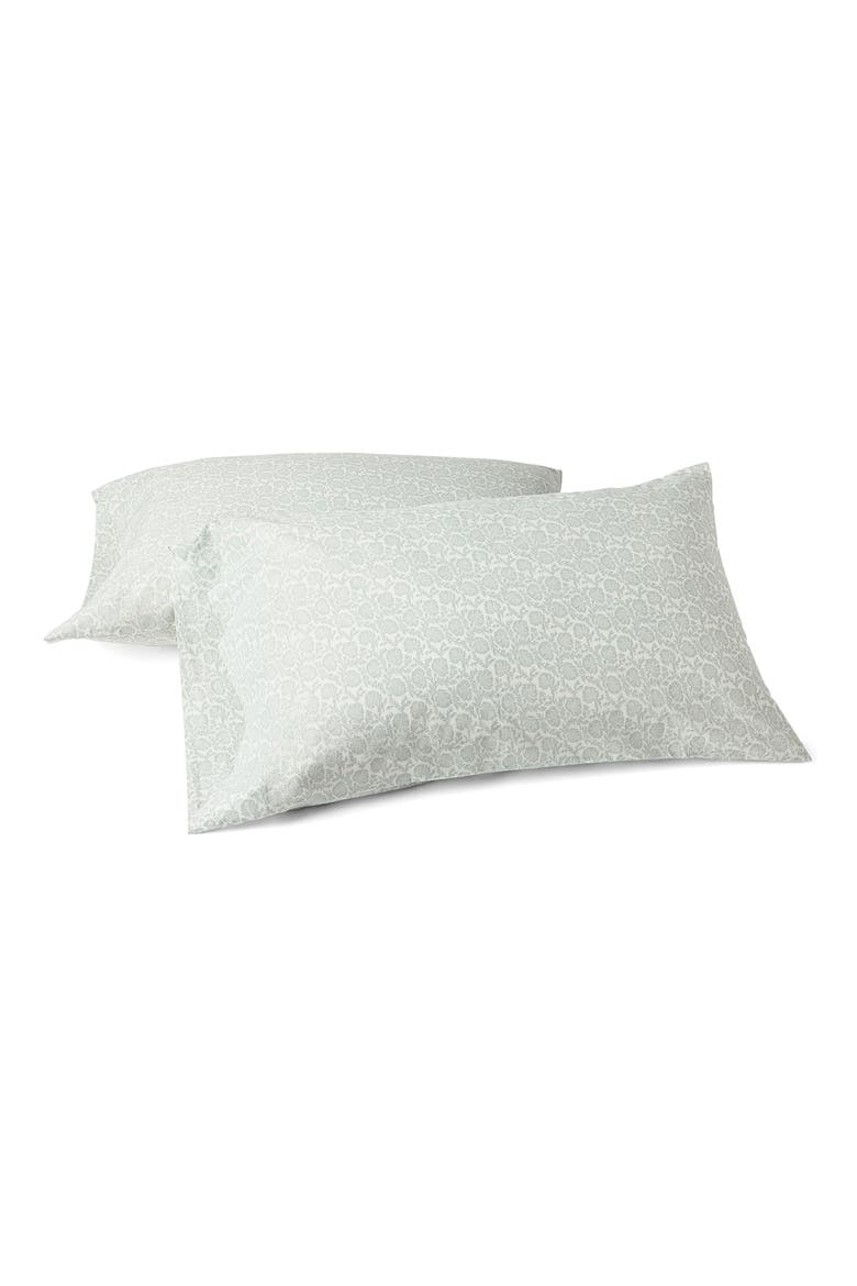 Print Organic Cotton Percale Pillowcases, Main, color, DEW ROBLES