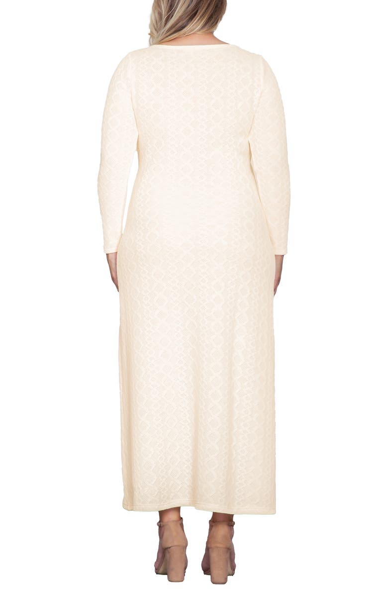 Standards & Practices Geo Jacquard Long Sleeve Maxi Dress, Alternate, color, Ivory
