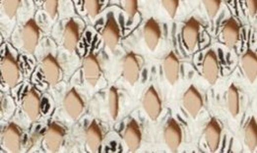 Alexander Wang Snake Embossed Mesh Leather Midi Skirt In Ivory