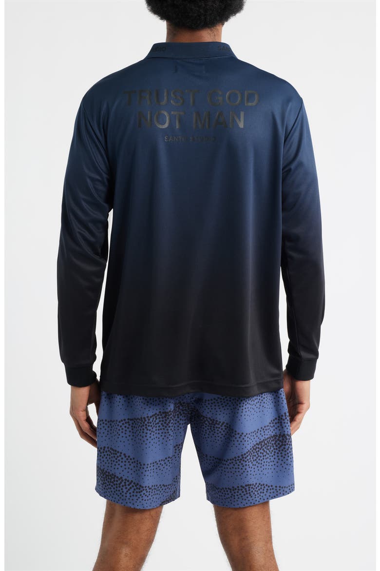 Trust Perforated Long Sleeve Jersey Polo, Alternate, color, BLUE